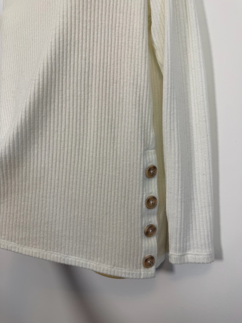 Z Supply Cream Knit Top with Button Detail - Picture 5 of 7